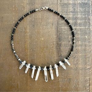 Clear quartz crystal necklace